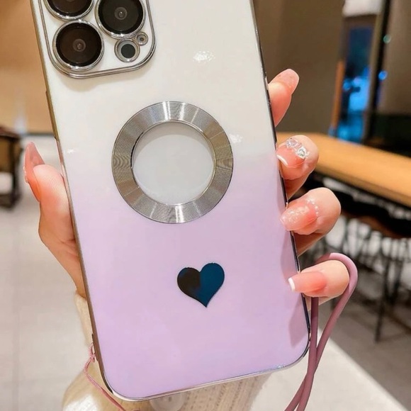 iPhone 14 Promax cute colorful summer Heart Print Phone Case With Lanyard - Picture 7 of 12